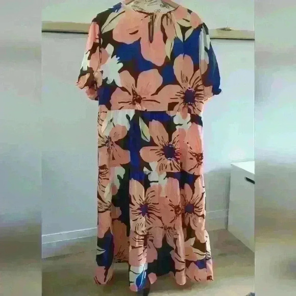 PRETTYGARDEN | Women's Multicolor Floral Tiered Flowy Maxi Dress - Picture 4 of 5